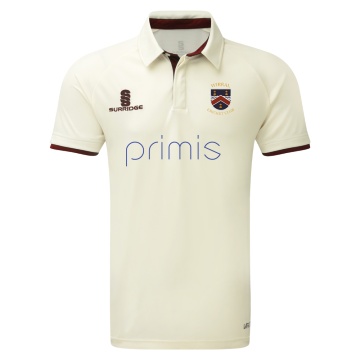 Ergo Cricket Shirt - Short Sleeve : Maroon Trim