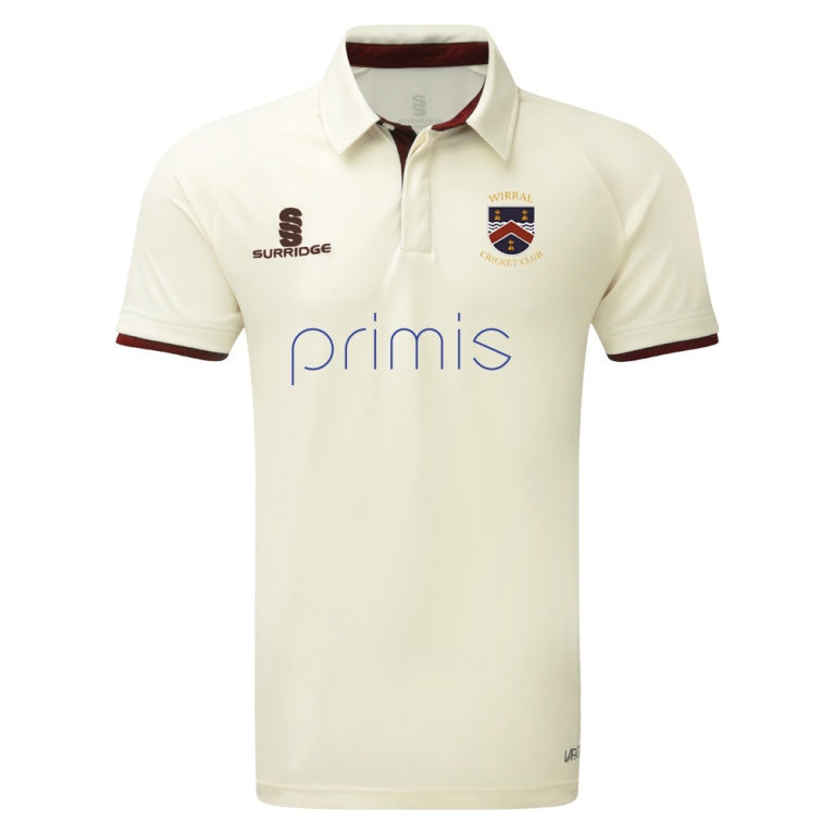 Ergo Cricket Shirt - Short Sleeve : Maroon Trim
